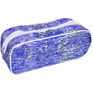 Penar școlar, 1 compartiment, neechipat, textil, model artist, mov, 21x11x7 cm